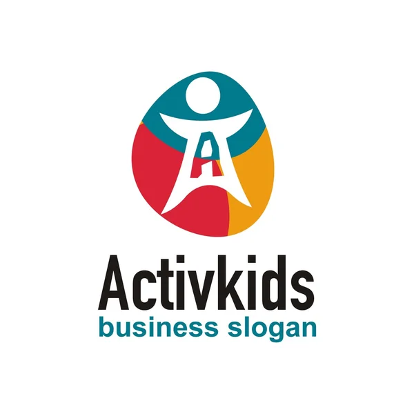 Τα παιδιά activ λογότυπο σχεδιασμό σύμβολο εικονίδιο διάνυσμα — Διανυσματικό Αρχείο