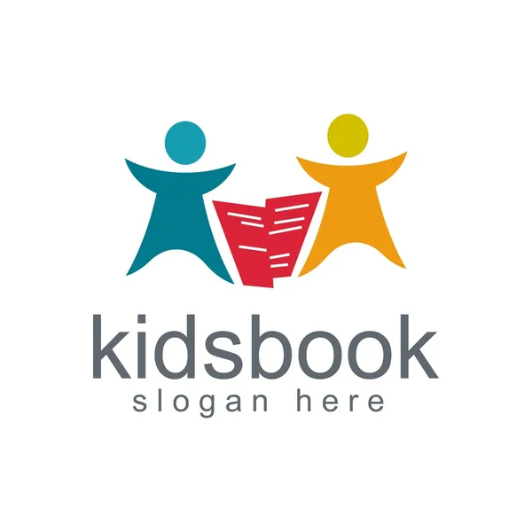 Kids book logo design study vector Stock Illustration
