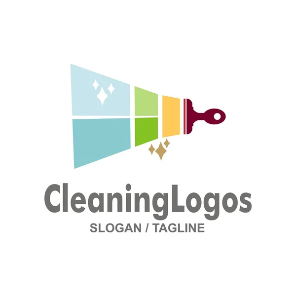 Logo-Reinigungswerkzeug-Vektor — Stockvektor