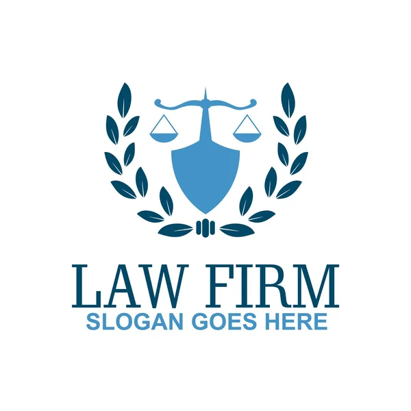 Logo law firm building and justice icon vector — Stock Vector