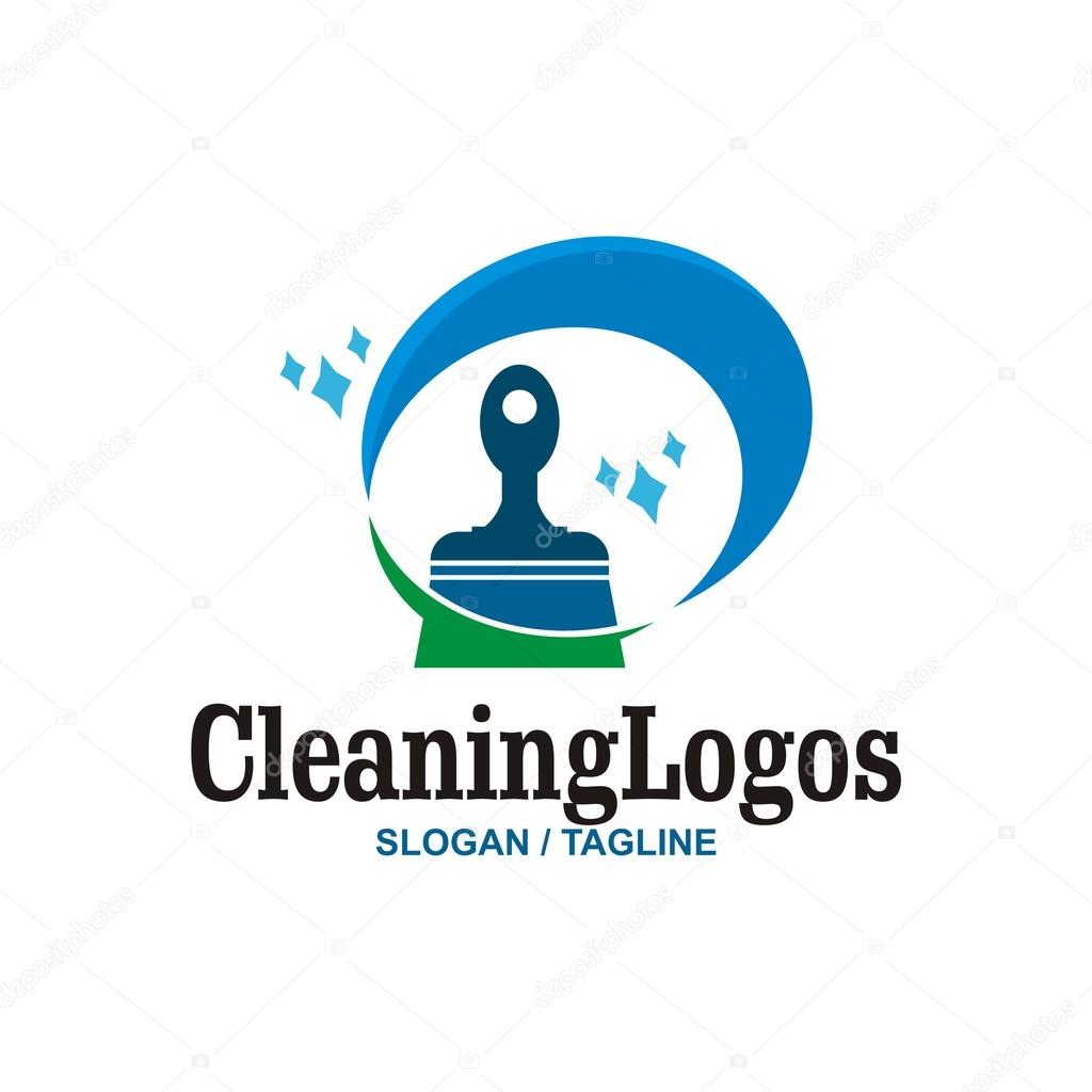 Abstract logo design cleaning tools symbol vector