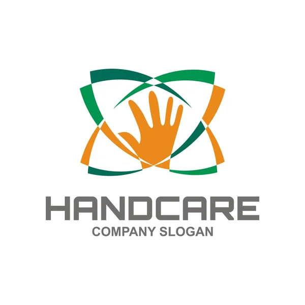 Φροντίδα σύμβολο λογότυπο σαπούνι χέρι sanitizer χέρι φυσικά υγιή — Διανυσματικό Αρχείο
