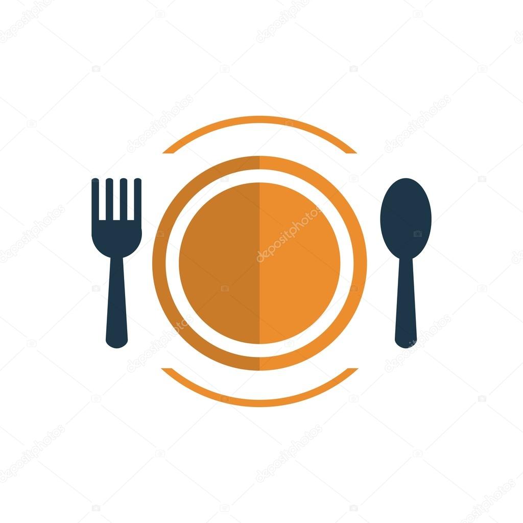 Abstract design kitchen cutlery chef hat logo icon symbol vector