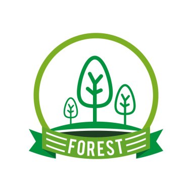 Orman logo ve ağaç çam yeşil vektör