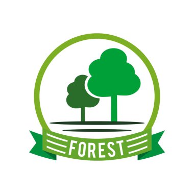 Orman logo ve ağaç çam yeşil vektör