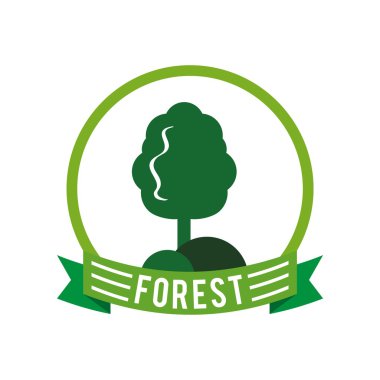 Orman logo ve ağaç çam yeşil vektör
