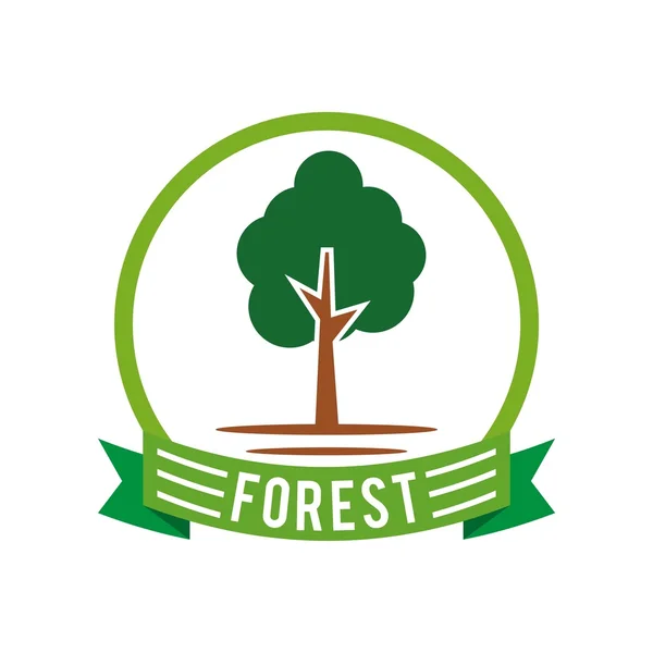 Logo lasu i drzewa sosna wektor zielony — Wektor stockowy