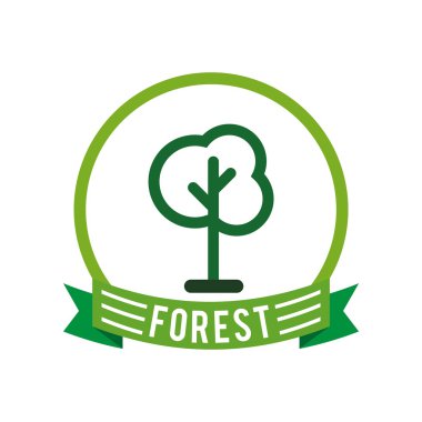 Orman logo ve ağaç çam yeşil vektör
