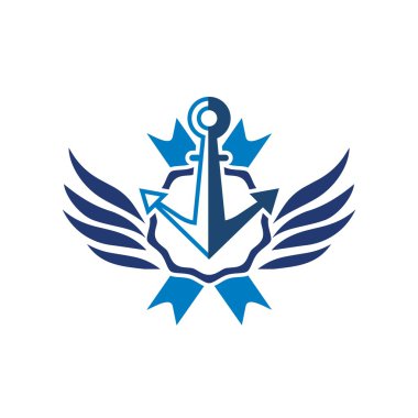Anchor sailor logo design vector clipart