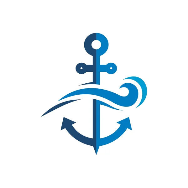 Anchor sailor logo design vector — Stock Vector