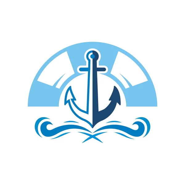 Anchor sailor logo design vector — Stock Vector
