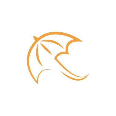 Şemsiye logo sembol yağışlı sezon vektör