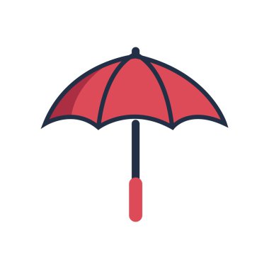 Şemsiye logo sembol yağışlı sezon vektör