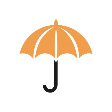 Şemsiye logo sembol yağışlı sezon vektör