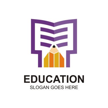 Okul ve eğitim bilgi logo vektör