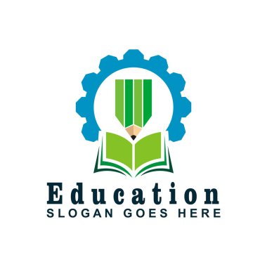 Okul ve eğitim bilgi logo vektör