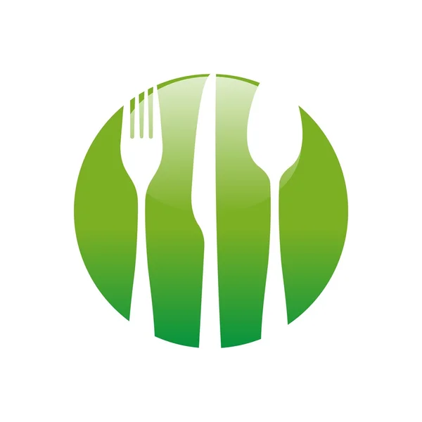Symbol logo příbory potravin designu — Stockový vektor