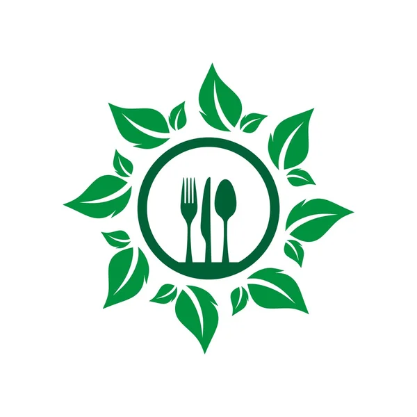 Símbolo logo cubiertos diseño de alimentos — Archivo Imágenes Vectoriales