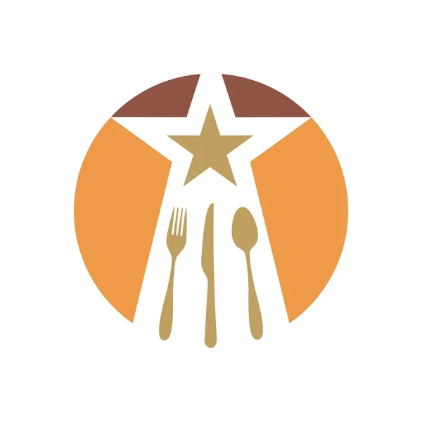 Símbolo logotipo talheres design de alimentos — Vetor de Stock