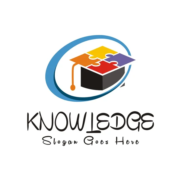 Escola & Educação conhecimento logotipo vetor —  Vetores de Stock