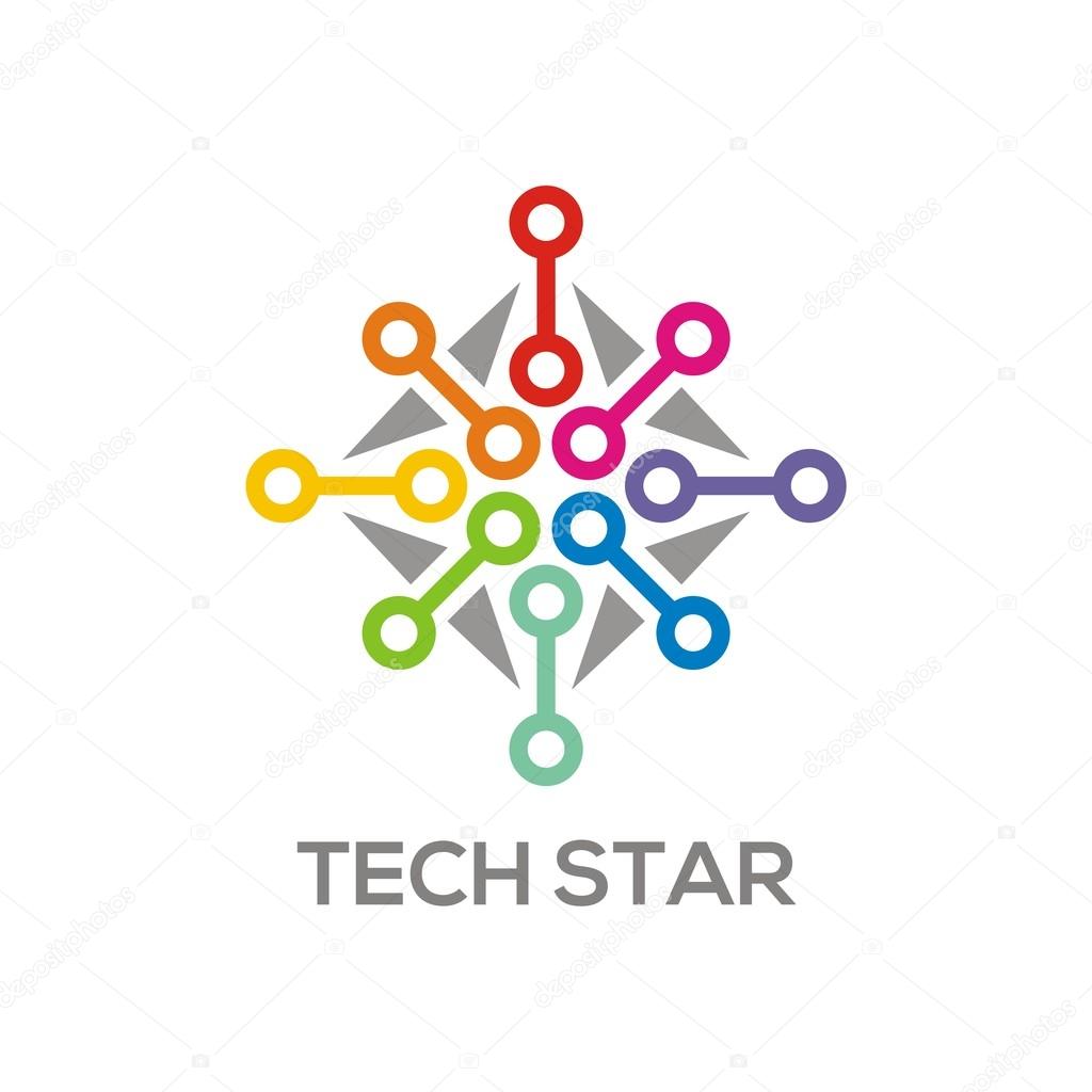 Symbol technology Logo abstract connecting design icon element vector