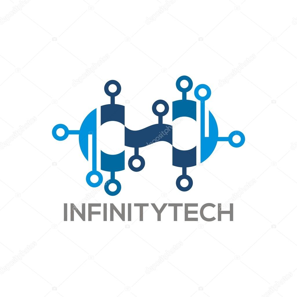 Symbol technology Logo abstract connecting design icon element vector
