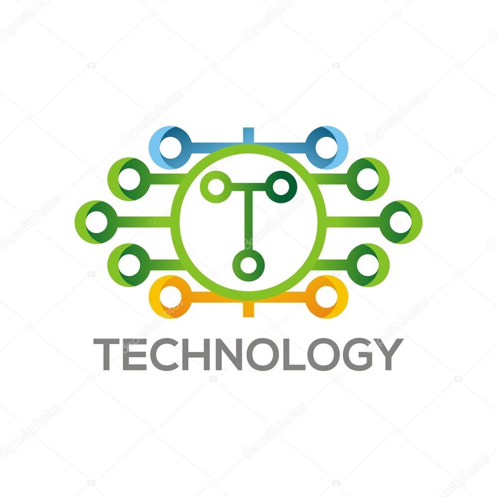 Symbol technology Logo abstract connecting design icon element vector