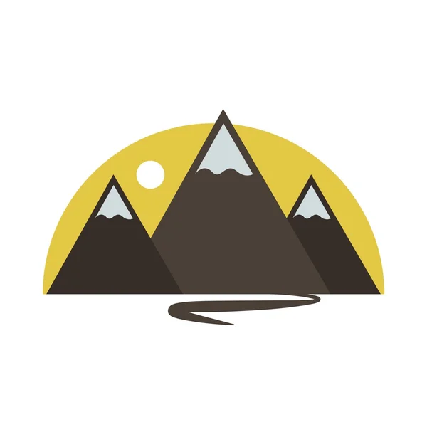 Montanha logotipo paisagem símbolo ícone vetor — Vetor de Stock