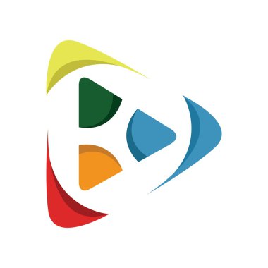 Multimedya ve video logo eğlence simge vektör