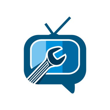 Hizmet Tv logo tasarlamak vektör