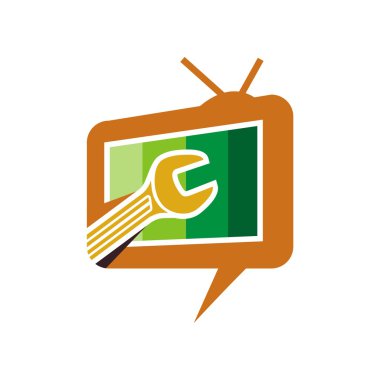 Hizmet Tv logo tasarlamak vektör
