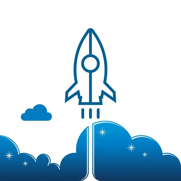 Logo rocket launch symbol vector — Stock Vector