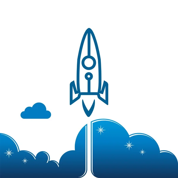 Logo rocket launch symbol vector — Stock Vector