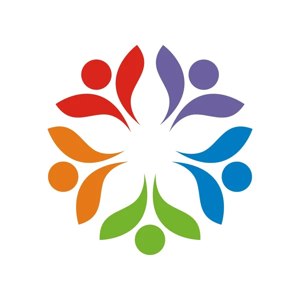 Logo vettoriale icona lavoro di squadra — Vettoriale Stock