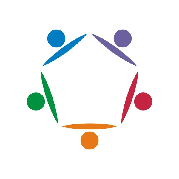 Logo vettoriale icona lavoro di squadra — Vettoriale Stock
