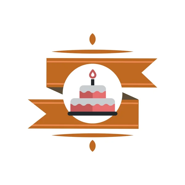 Torta di compleanno Logo simbolo vettore — Vettoriale Stock