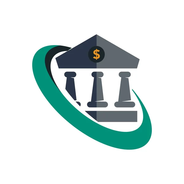 Logo diseño bancario icono de negocio financiero — Vector de stock