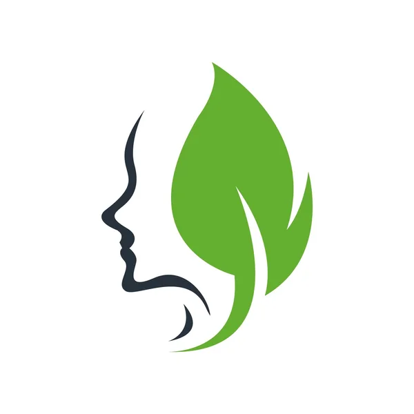Logo schoonheid en Wellness gezicht vrouw — Stockvector