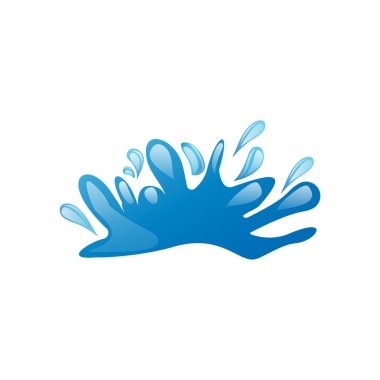 Su sıçrama logo simge vektör