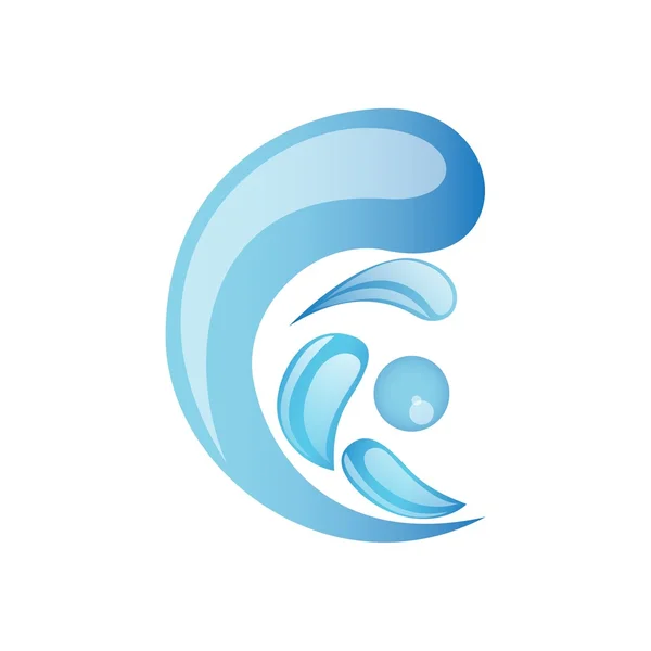 Logo de agua icono vector de símbolo — Vector de stock