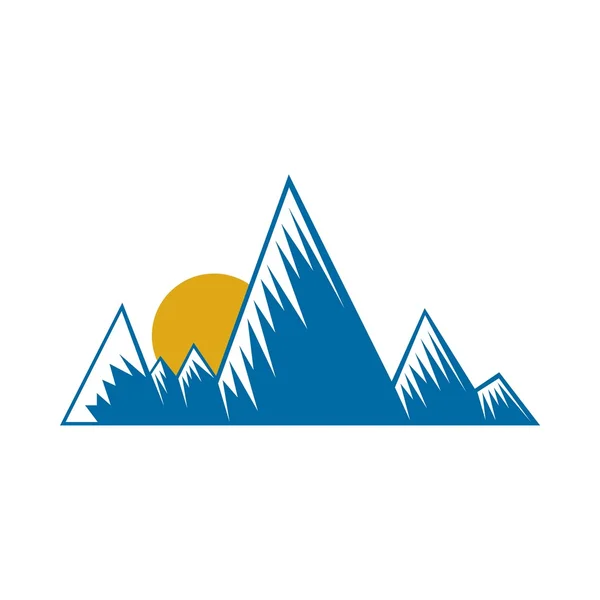 Montanha logotipo ícone vetor —  Vetores de Stock