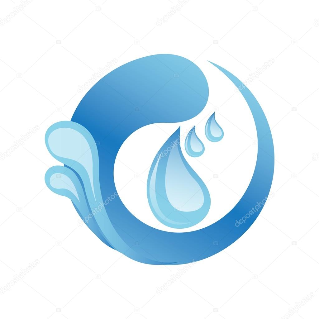 Symbol logo water icon template blue drop business icon vector