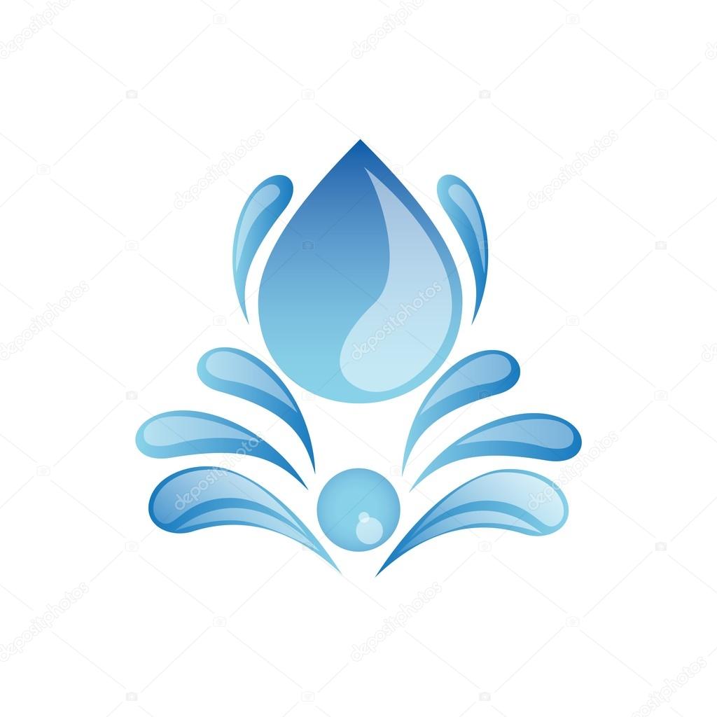 Symbol logo water icon template blue drop business icon vector