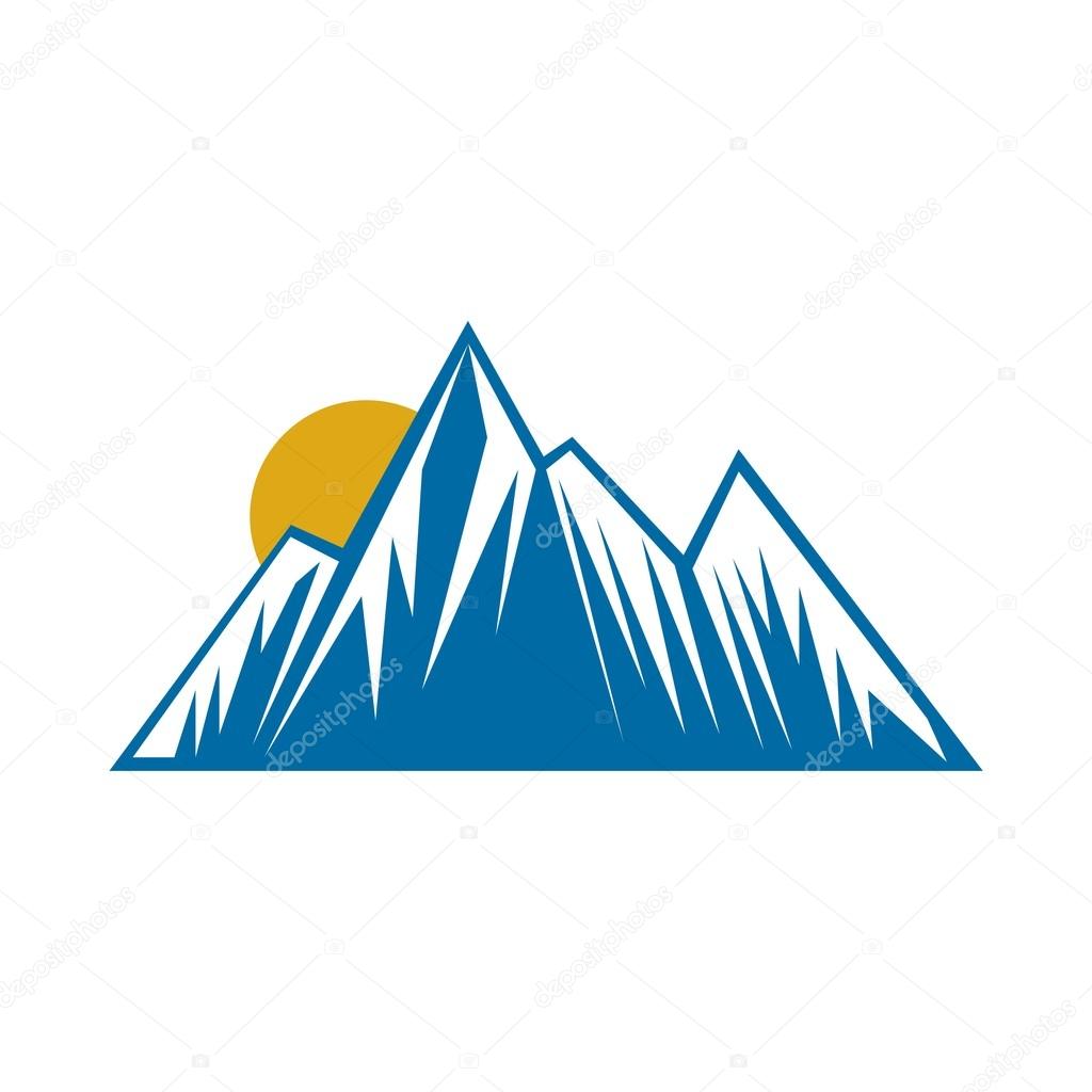 Design logo landscape mountain adventure icon symbol graphic vector