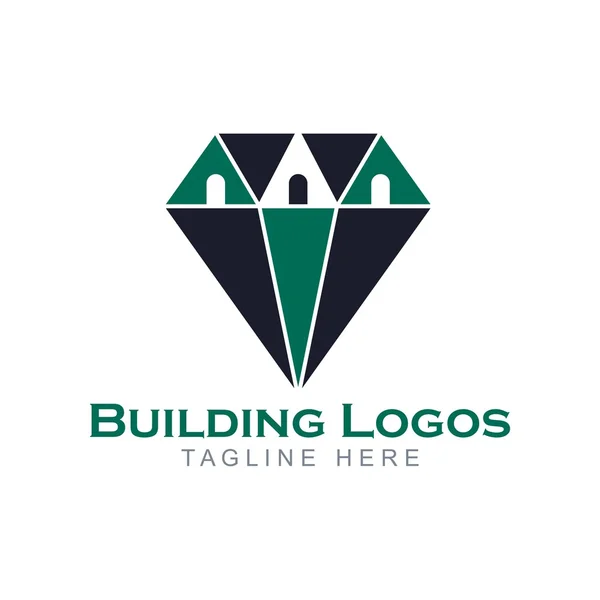 Design Gebäude Wohnung Logo — Stockvektor