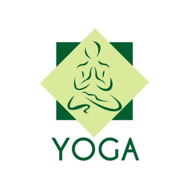 Yoga poz Logo vektör tasarımı. Güzellik, Spa, kaplıca Relax simgesi