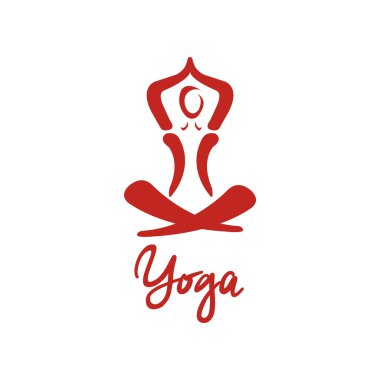 Yoga poz Logo vektör tasarımı. Güzellik, Spa, kaplıca Relax simgesi