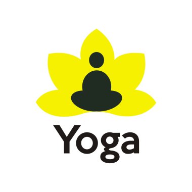 Yoga poz Logo vektör tasarımı. Güzellik, Spa, kaplıca Relax simgesi
