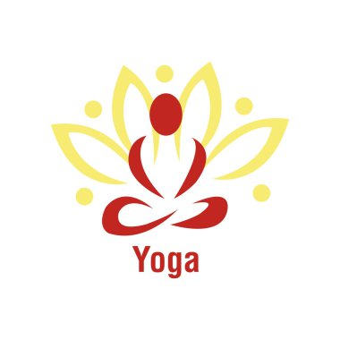 Yoga poz Logo vektör tasarımı. Güzellik, Spa, kaplıca Relax simgesi