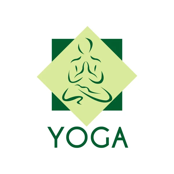 Yoga poz Logo vektör tasarımı. Güzellik, Spa, kaplıca Relax simgesi — Stok Vektör